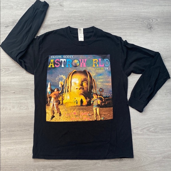 Travis Scott Astroworld Tour 18 Black Long Sleeve Shirt